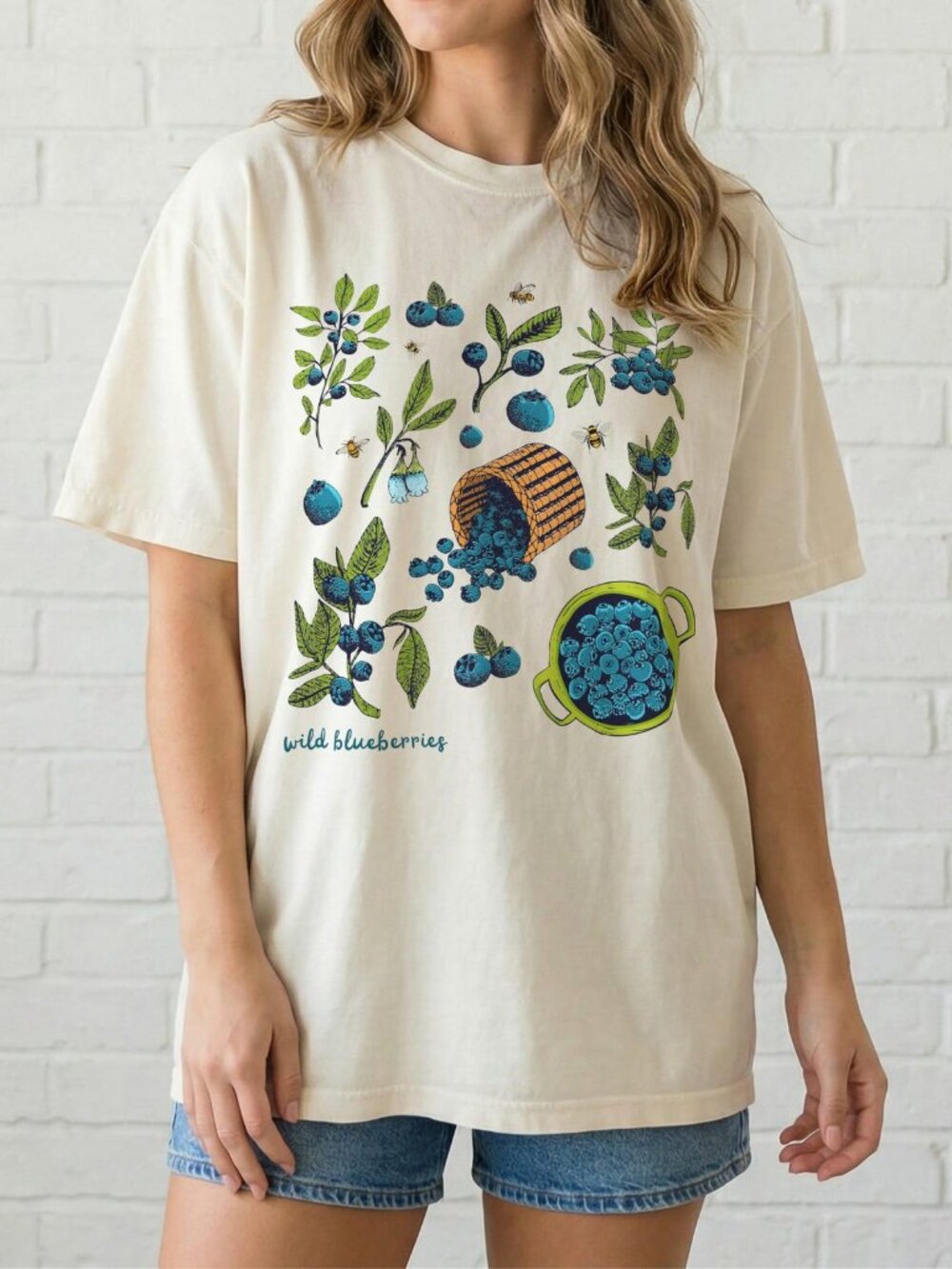 Blueberry Graphic Tee | Unisex Fruit Aesthetic T-Shirt